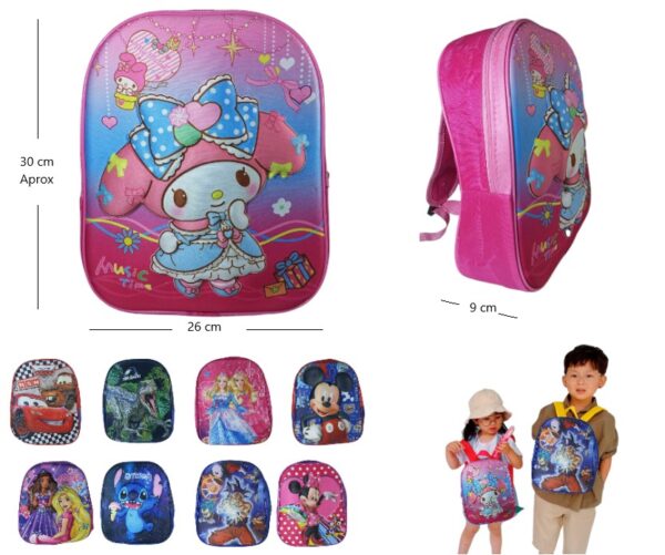 MOCHILA INFANTIL 3D PERSONAJES NENE Y NENA          123A