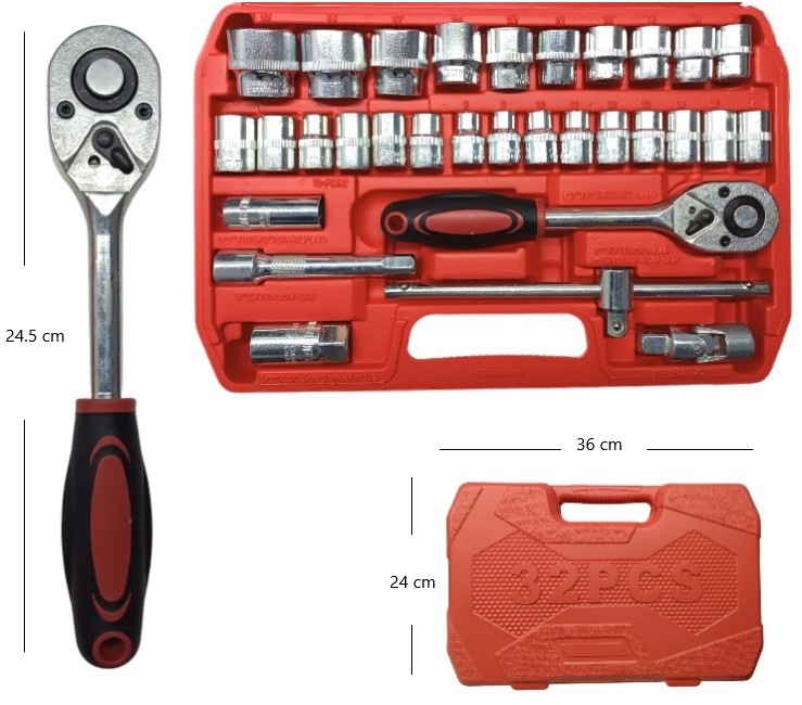 SET GRANDE DE LLAVE TUBO 32PCS             130T04