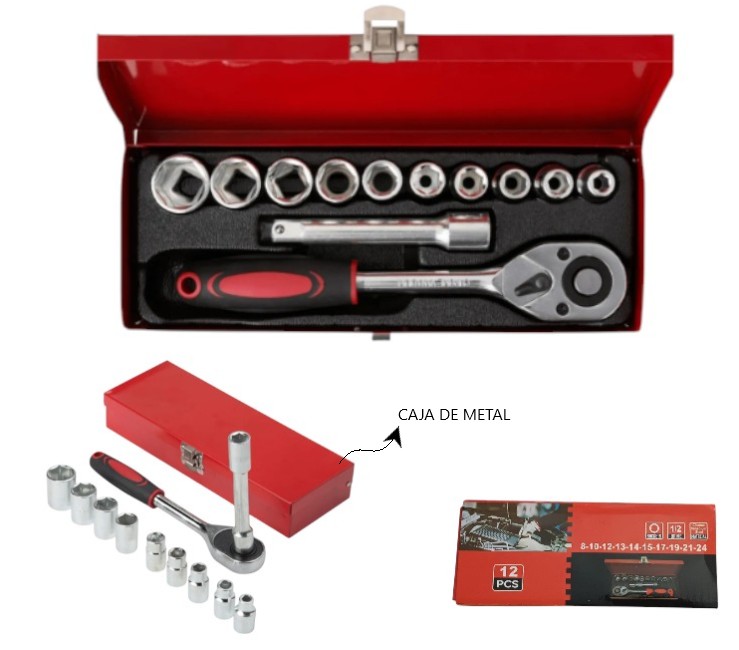 SET DE LLAVE EN CAJA TUBO 12PCS 130T09