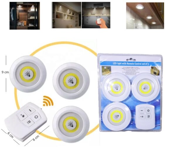 SET PLACARD X3 COB 3AAA C/CONTROL COB-13 4576 6915          300LP