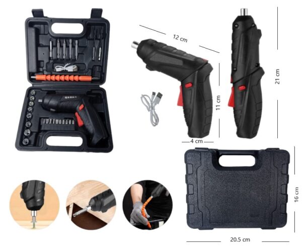 DESTORNILLADOR INALAMBRICO USB 47PCS SCB-7923          3402