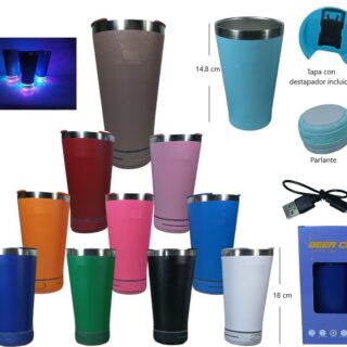 VASO TERMICO LED BT C/PARLANTE 473ML (SIN MARCA)              473ML