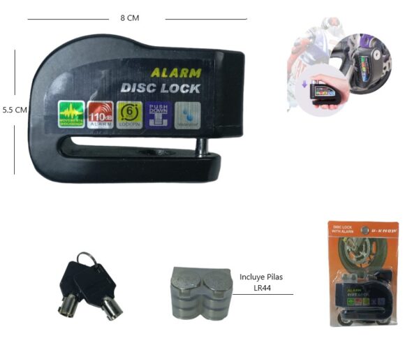 CANDADO FRENO DE DISCO CON ALARMA LK603              9863