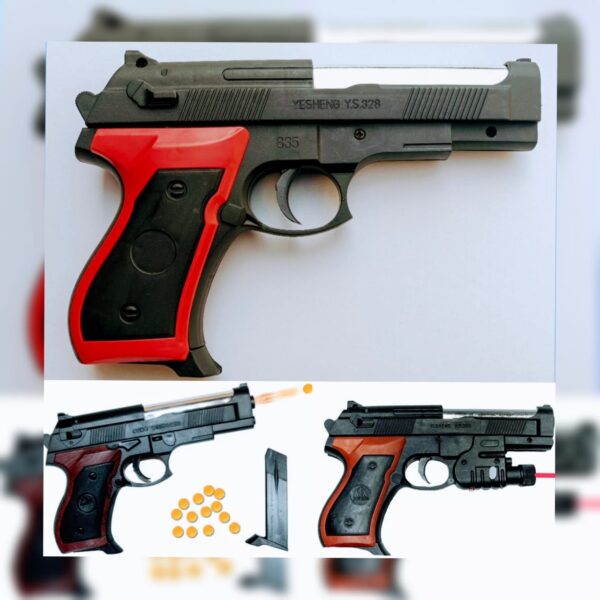 PISTOLA CON BALIN + LASER Y CACERINA         99021