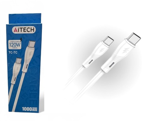 CABLE AITECH 120W TIPO C A TIPO C BLANCO            AICA200222B
