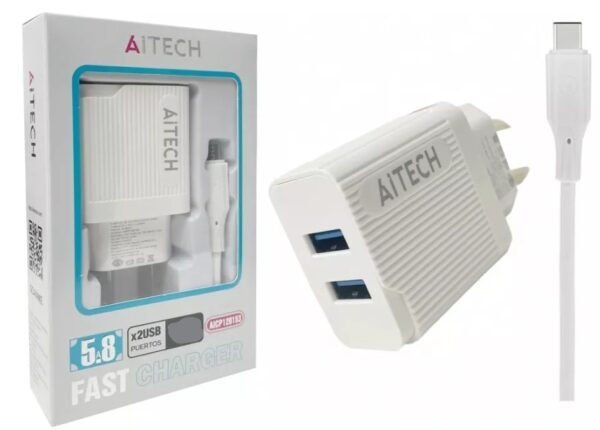 CARGADOR AITECH 5.8A DESMONTABLE MICRO USB-V8        AICP120153