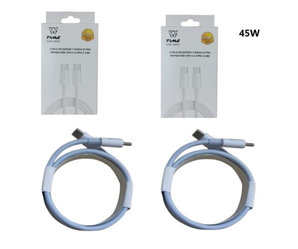 CAB-44003 CABLE TIME TIPO C A TIPO C 1M 45W           CAB-44002