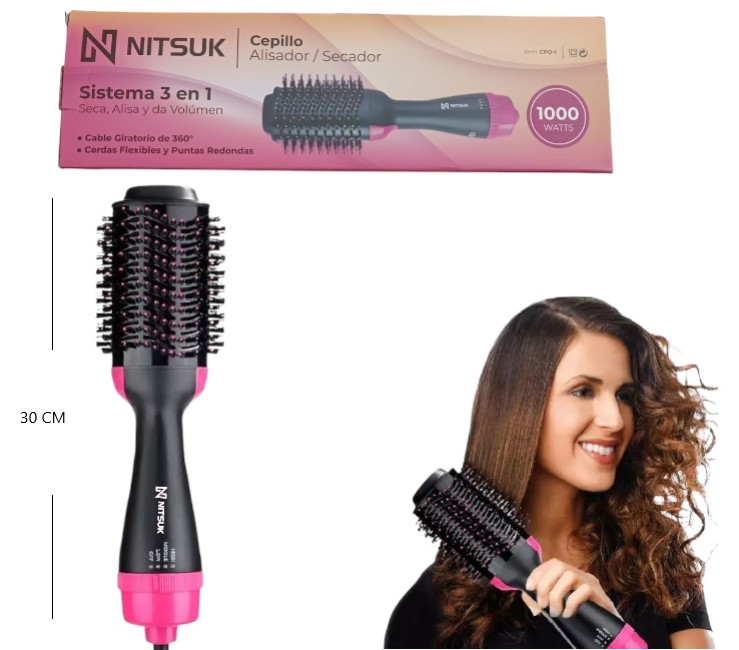 CEPILLO SECADOR ALISADOR 3 N 1 CABLE GIRATORIO           CPO-1
