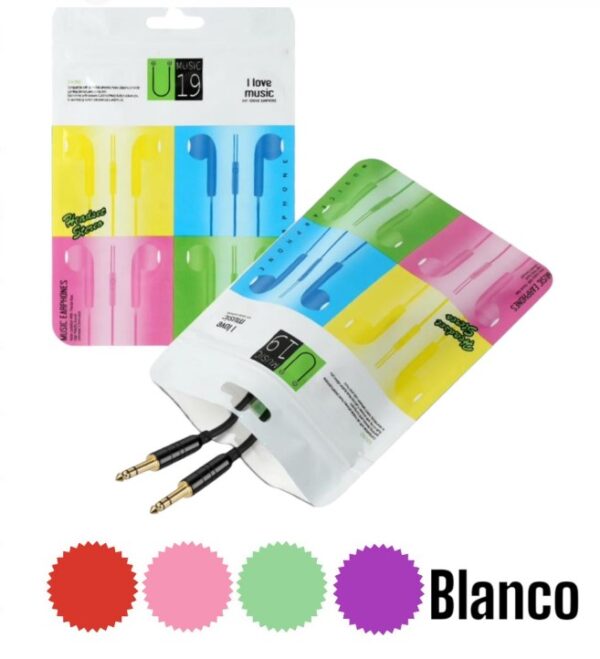 AURICULAR MACARRON MANOS LIBRES BOLSA             F-U19