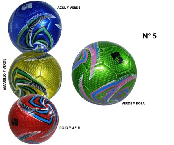 PELOTA N° 5 FUTBOL COLORES BRILLOSA           FB5003