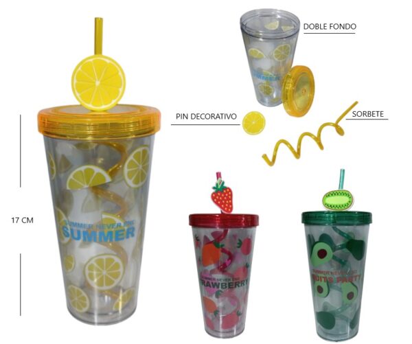 VASO ACRILICO DE FRUTAS CON SORBETE               G272-01