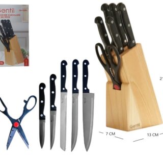 SET DE CUCHILLOS 7PCS CON BASE             GN-0085