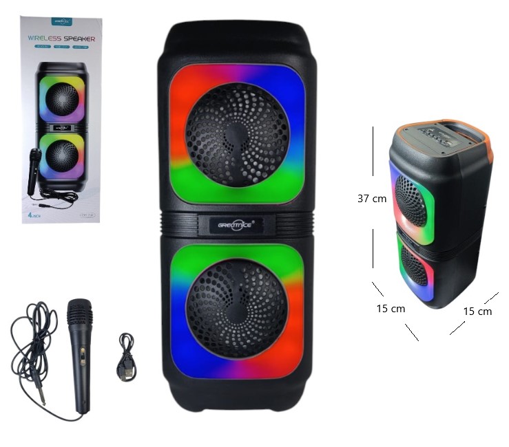 GTS-2133 PARLANTE BT 4X2 PLG C/MICROFONO MP3/FM         GTS-2131