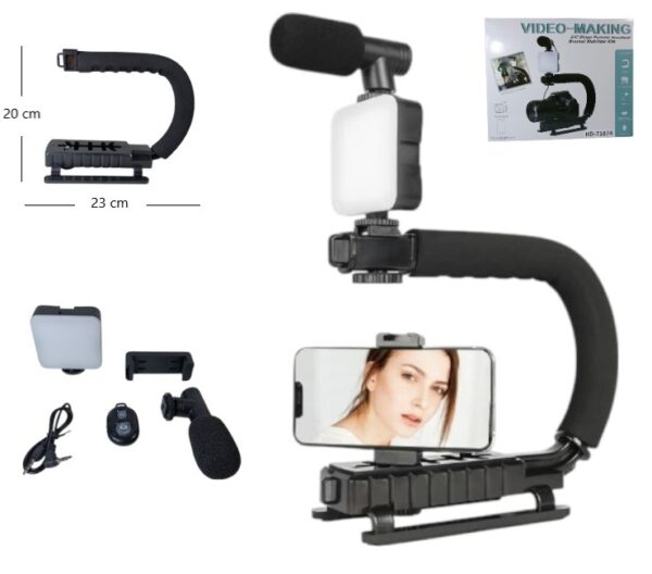 HOLDER ESTABILIZADOR VLOG KIT C/ MICROFONO             HD-71074