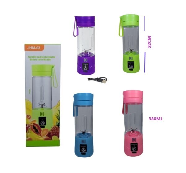 MINI LICUADORA RECARGABLE 380ML 6 ASPAS LEX080A         HM-03