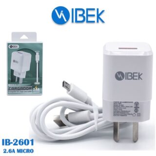 CARGADOR IBEK MICRO - V8 2.6A CABLE DESMONTABLE          IB-2601