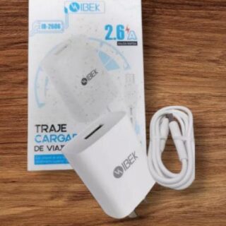 CARGADOR IBEK 2.6A MICRO-V8 CABLE DESMONTABLE               IB-2606