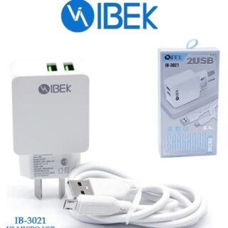 CARGADOR IBEK 3.1A MICRO-V8 CABLE DESMONTABLE            IB-3021