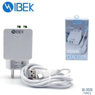 CARGADOR IBEK 3.1A TIPO C CABLE DESMONTABLE               IB-3026