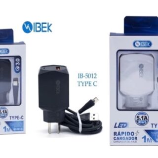 CARGADOR IBEK TIPO C POWER QUICK CHARGE 3.0 TURBO          IB-5012