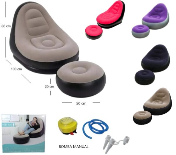 SOFA INFLABLE PUFF CON REPOSAPIES               ISF-160905