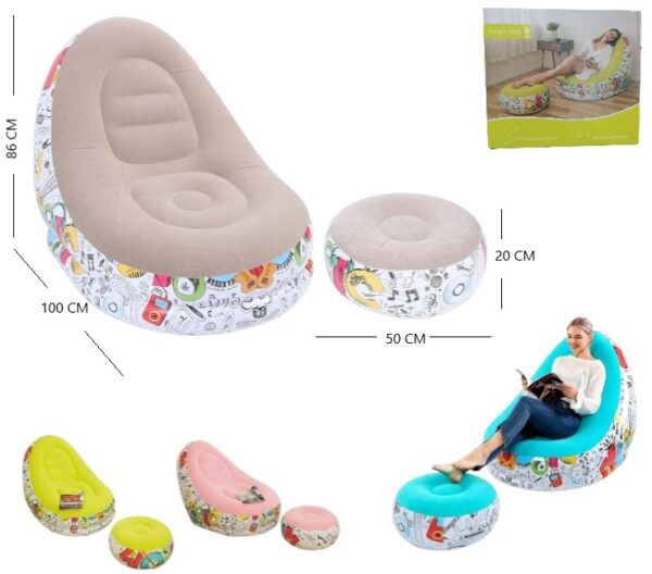SILLON INFLABLE GRAFITI CON REPOSAPIES              ISF-160908