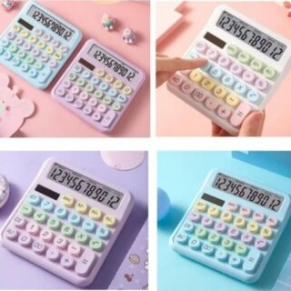 CALCULADORA COLOR 12 DIGITOS SOLAR Y PILAS              KK-2208