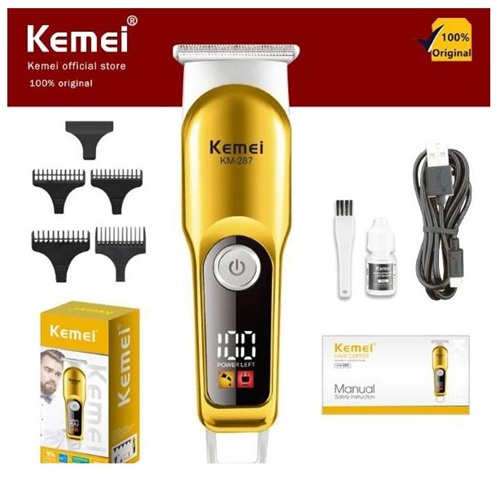 CORTAPELO INALAMBRICO KEMEI C/ VISOR CARGA KM-287