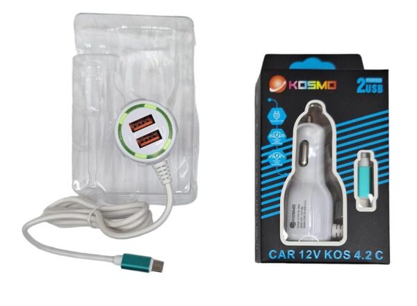 CARGADOR AUTO KOSMO 4.2A TIPO C            3700