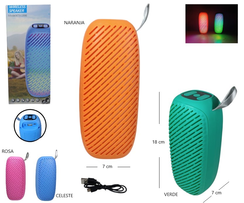 PARLANTE BT/FM/MP3 COLORES             KTX-1998