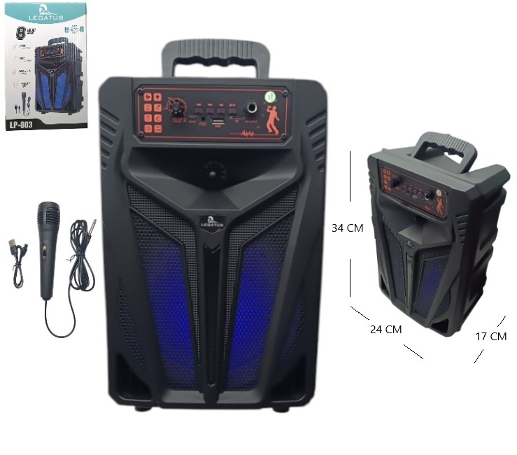 PARLANTE 8PLG BT/ USB / MICROFONO          LP-803