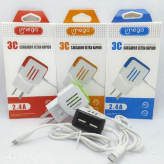 CARGADOR IMEGAUSB-V8 de 2.4A DOBLE SALIDA USB            MG55