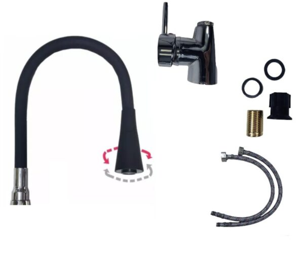CANILLA FLEXIBLE NEGRA ORYX 302A            MLT30102