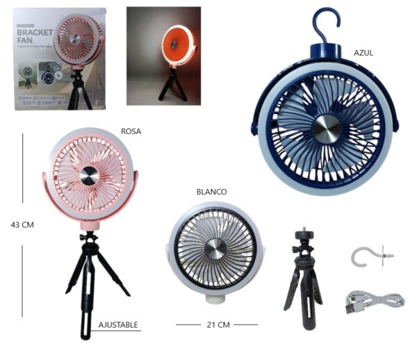 VENTILADOR MZL33-1A LEZ LED Y TRIPODE                MZL33
