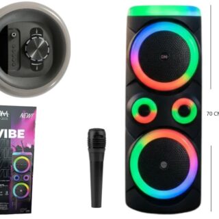 PARLANTE 8X2 PLG BT C/MICROFONO DROP 30W          OM-2056