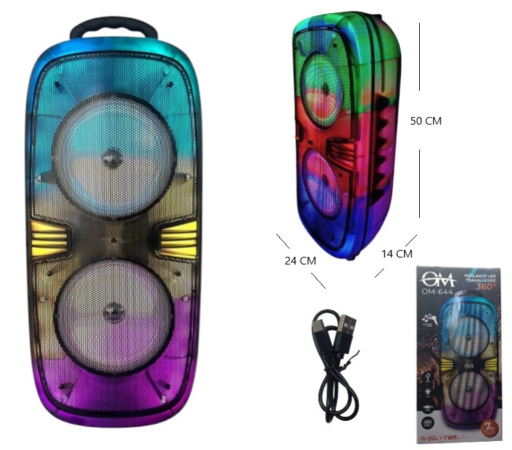 PARLANTE LED TRANSLUCIDO 6.5 PLG X 2           OM-644