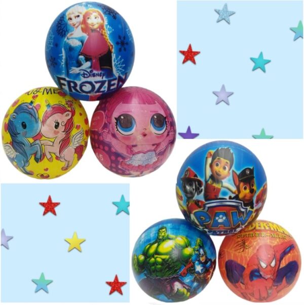 PELOTA DE GOMA DE COLORES PERSONAJES         P-50/PLGM