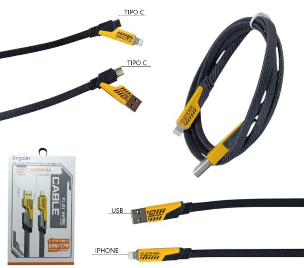 CABLE 4 EN 1 REFORZADO 65W/27W RP-008            S225