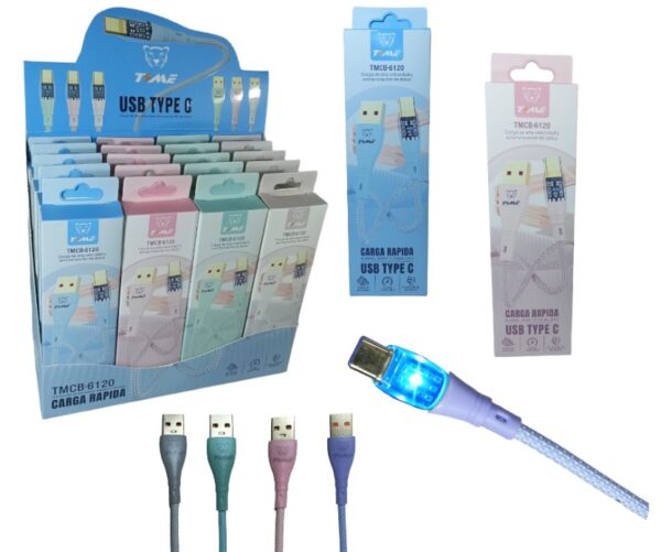 CABLE TIPO C TIME C/LUZ X UNIDAD         CAB-41004