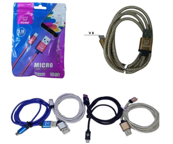 CAB-42003 CABLE V8 EN BOLSA TIME 3.1A         TMCB-6232