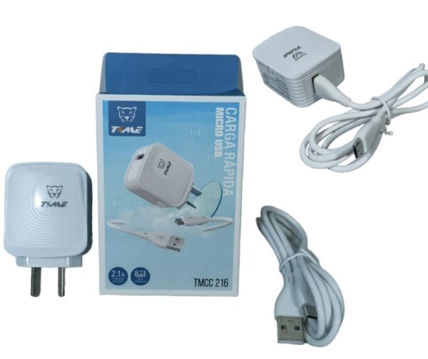 CARGADOR TIME V8 2.1A C/ CABLE DESMONTABLE          TMCC216