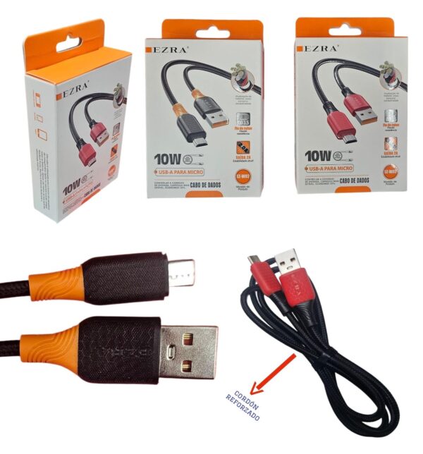 CABLE EZRA DE 2A USB-V8 DE 10W REFORZADO              W82