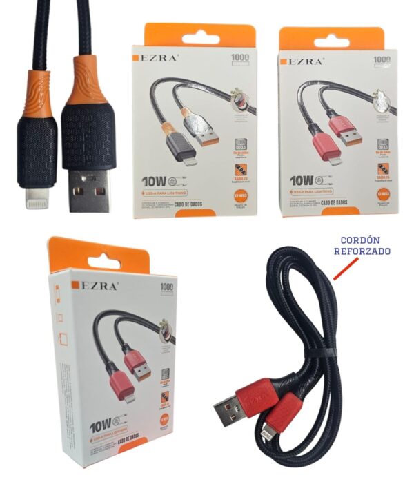 CABLE EZRA DE 2A USB-IPHONE DE10W REFORZADO         W83-EZRA