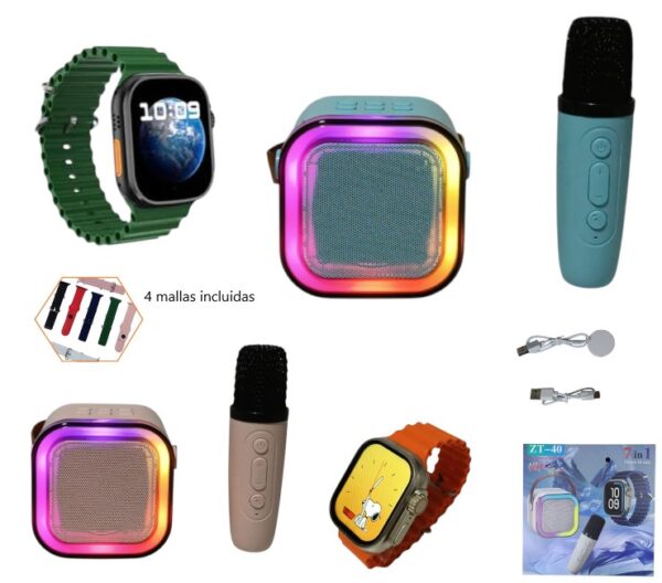SET DE PARLANTE K12 C/ 1 MICROFONO Y RELOJ SMART          ZT-40