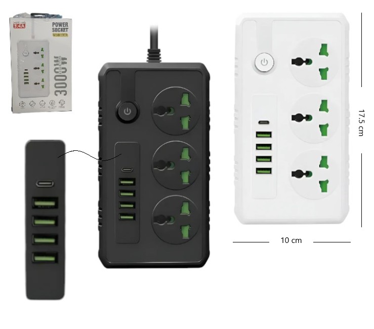 ZAPATILLA CARGADOR 4USB+TP 3.4A          B09