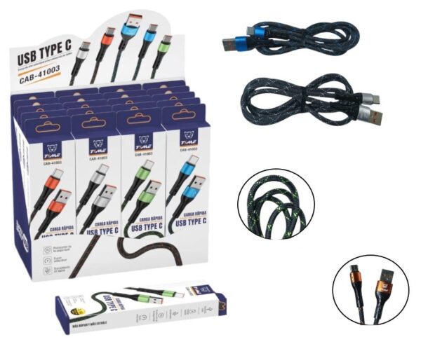 CABLE TIPO C DATOS 3.1 A CORDON REFORZADO         CAB-41003