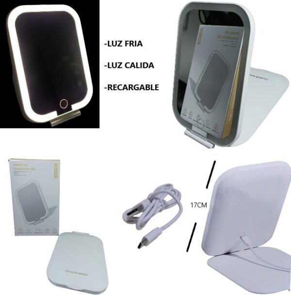 ESPEJO CON LUZ RECARGABLE               ESP-91059