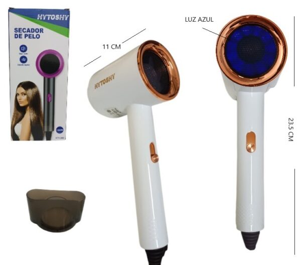 SECADOR DE PELO 1000W TECNLOGIA IONICA LUZ AZUL         HT-1395