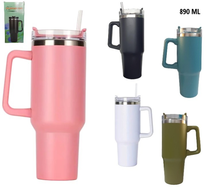 VASO TERMICO 890ML C/SORBETE           ISA-813