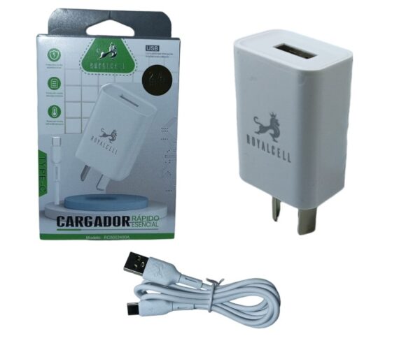 CARGADOR TIPO C 2.4A DESMONTABLE ROYALCELL            RC5002400A